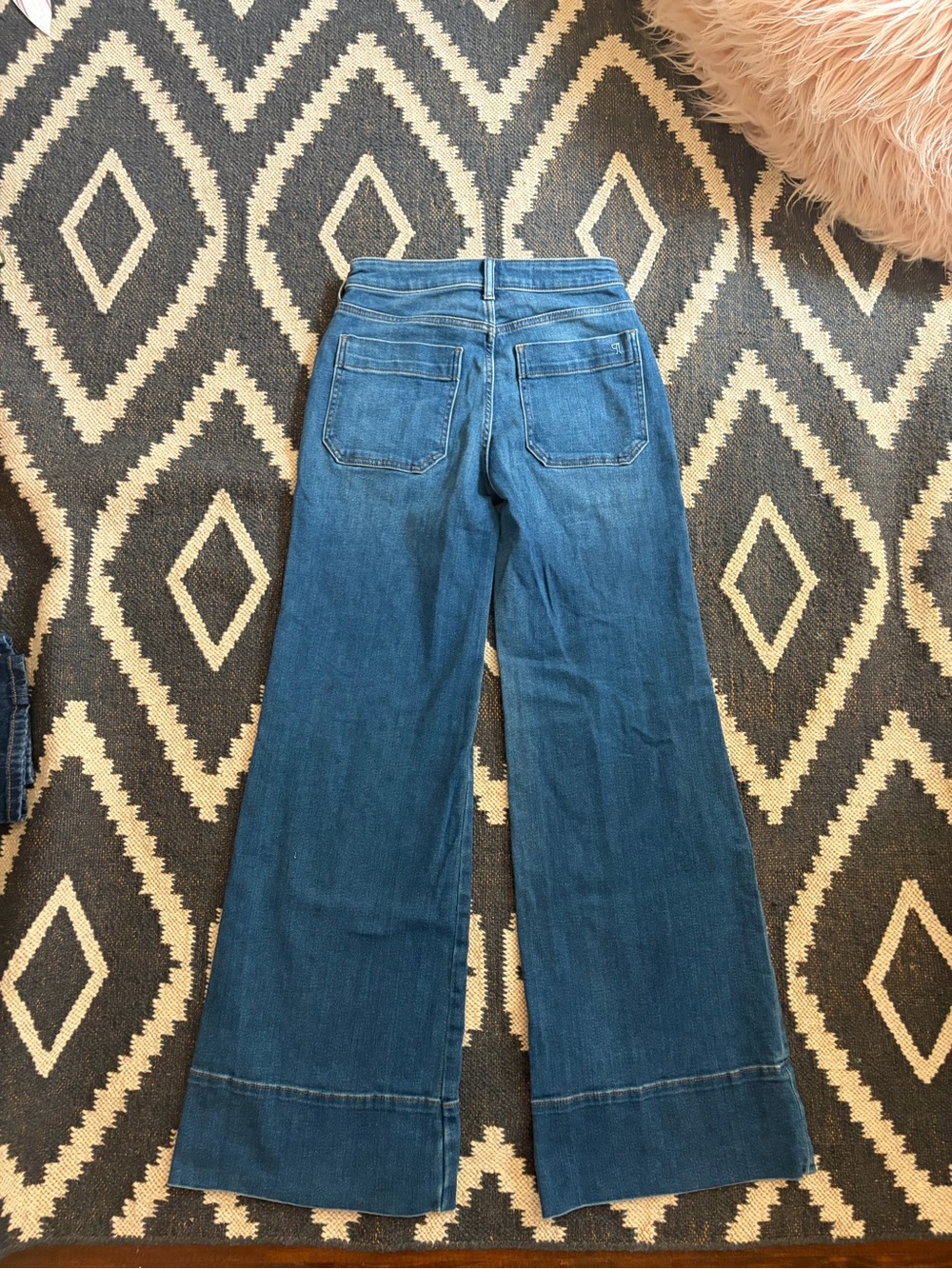 Pilcro Wide-Leg Dark Blue Denim Jeans - Picture 3 of 5